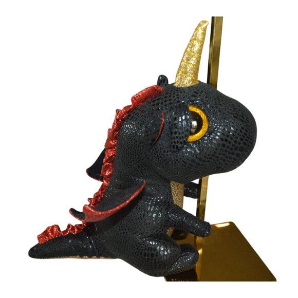 Grindal The Dragon Ty Beanie Boo Silk Black Red Gold Collector Gift Christmas - Picture 1 of 7